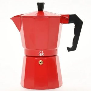Cafetera Italiana  Aluminio  Roja 300 ml Benetton